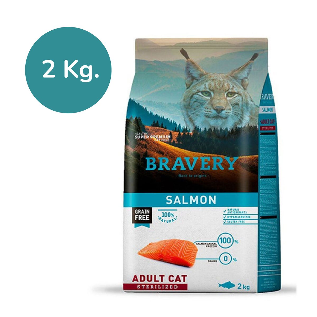 BRAVERY - Bravery Adult Cat Sterilized  Salmón 2kg