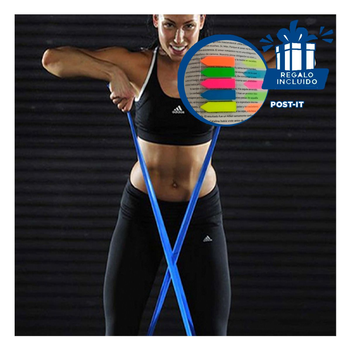 GENERICO - Cinta Fit Compacta de 29 a 79kg Azul Y+Post-it Adhesivos