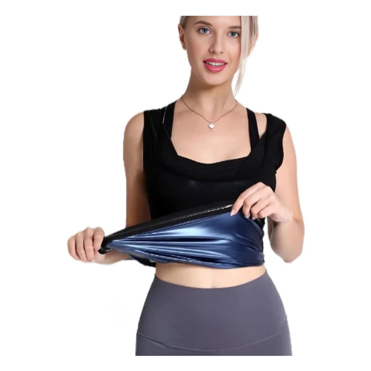 GENERICO - Chaleco Termico para Gimnasio para Dama Con Cierre M Negro