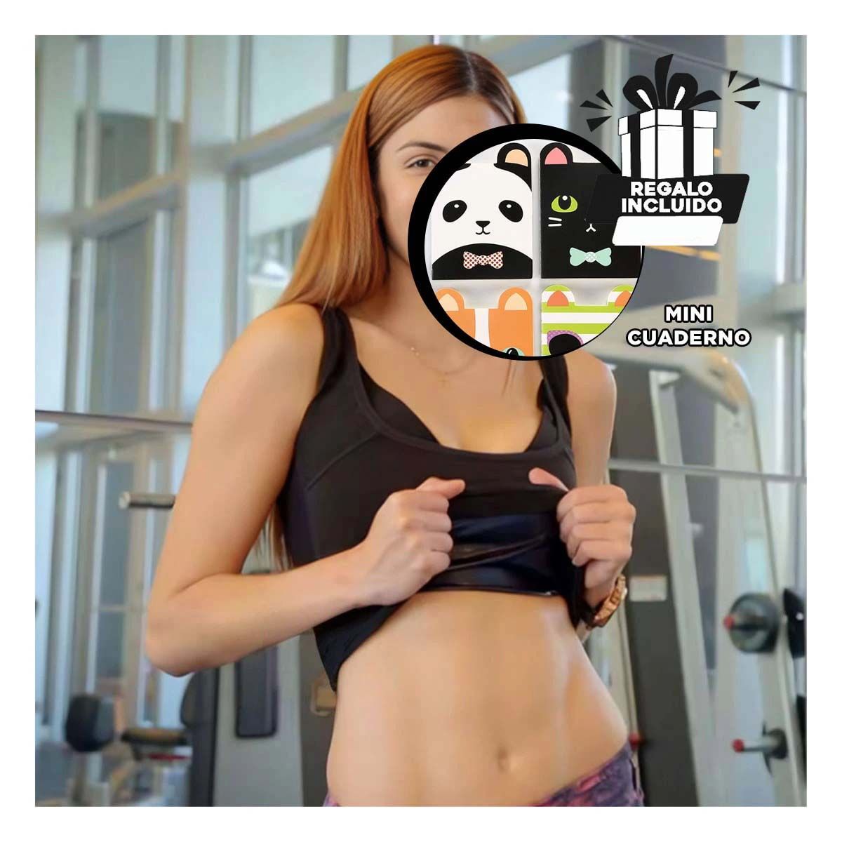 GENERICO - Chaleco para Ejercicio Fuerte Dama M Negro Y+Regalo Agendita