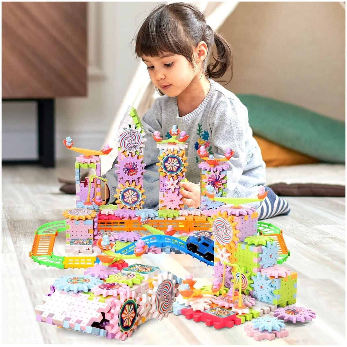 GENERICO - Kit de Engranajes Bloques Eléctrico 136 piezas DIY Juguete