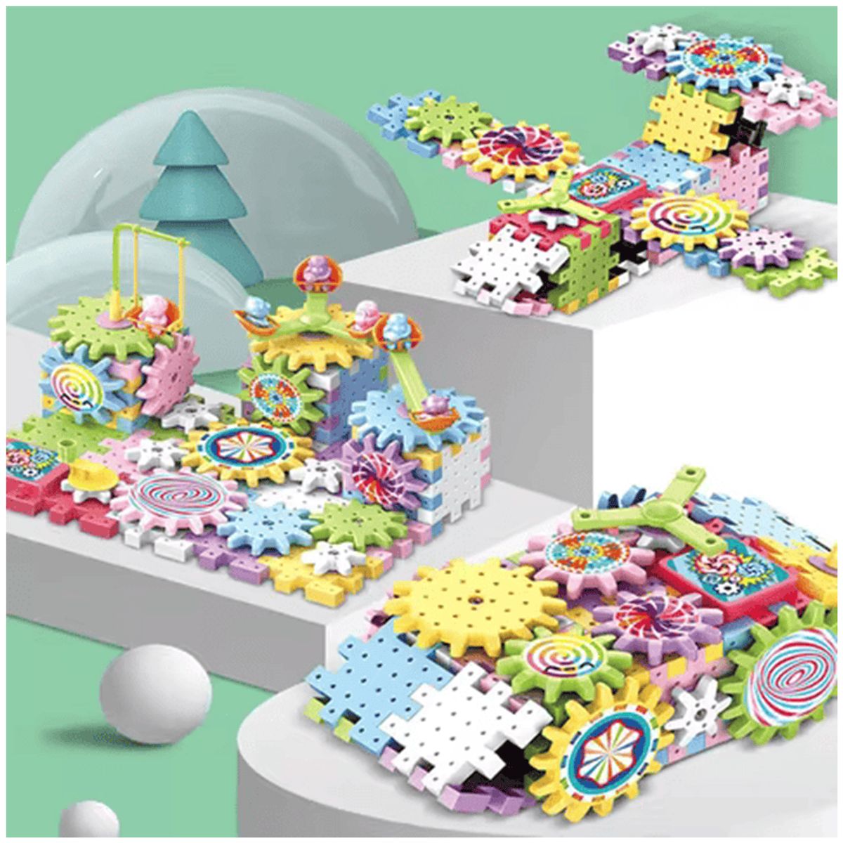 GENERICO - Kit de Engranajes Bloques Eléctrico 136 piezas DIY Juguete