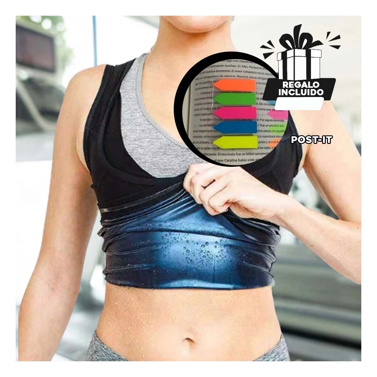 GENERICO - Pack6 Chaleco Termico para Dama M Neg Y+Banderitas Adhesivas.