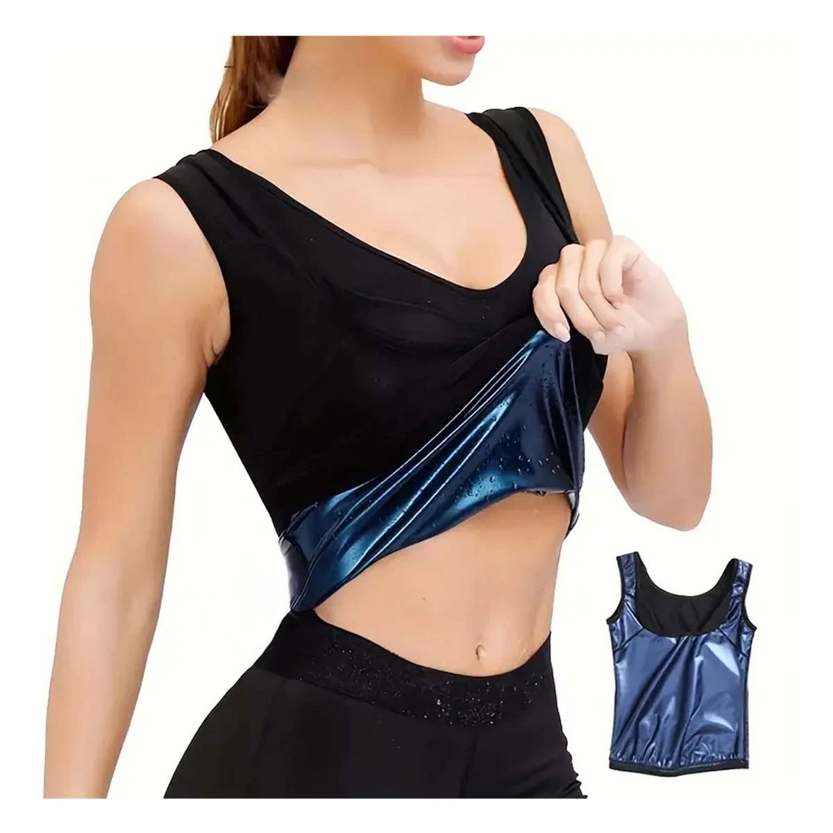 GENERICO - Pack6 Chaleco Termico para Dama M Neg Y+Banderitas Adhesivas.