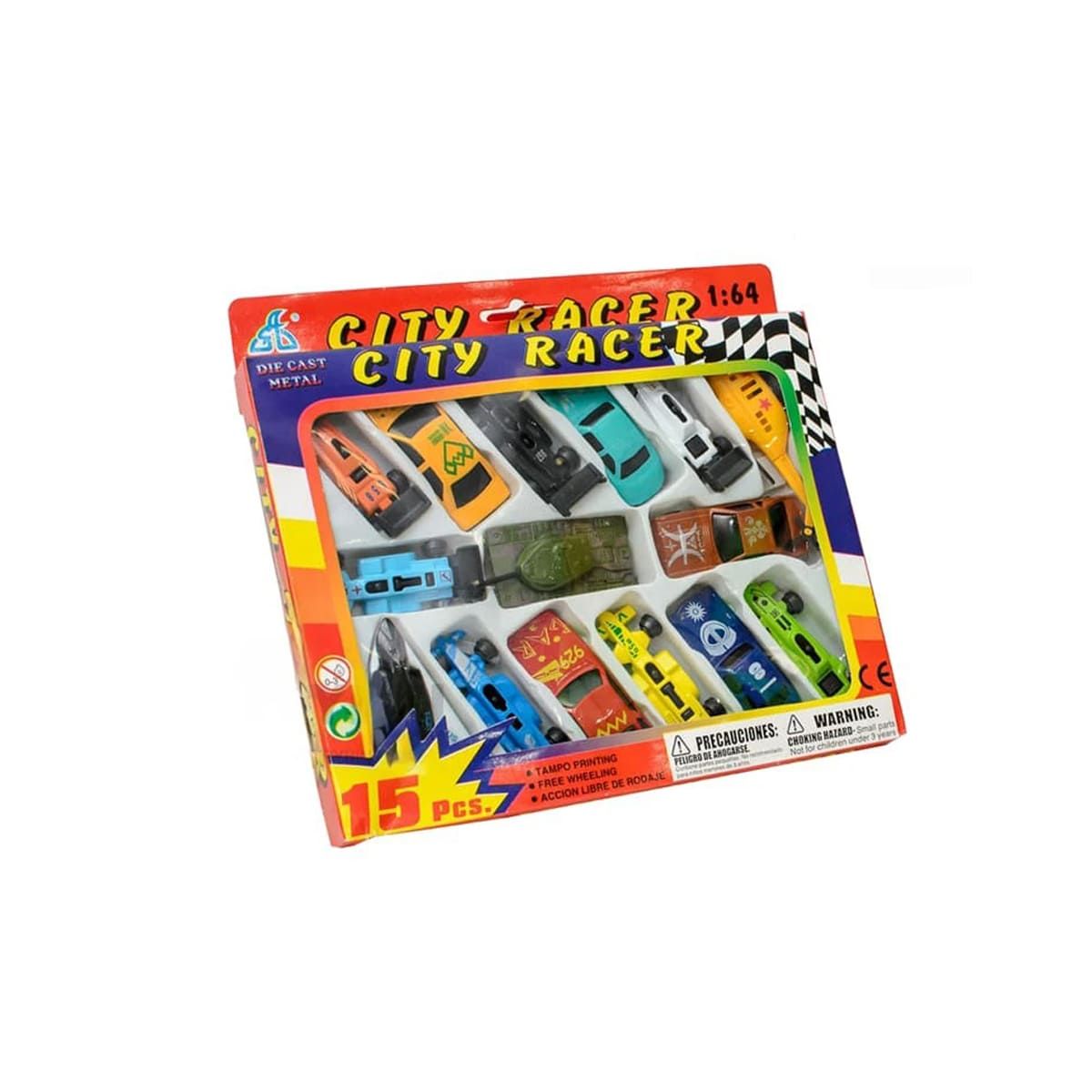 GENERICO - Pack6 Carritos en Metal 15 Piezas Y+Ligas de Regalo