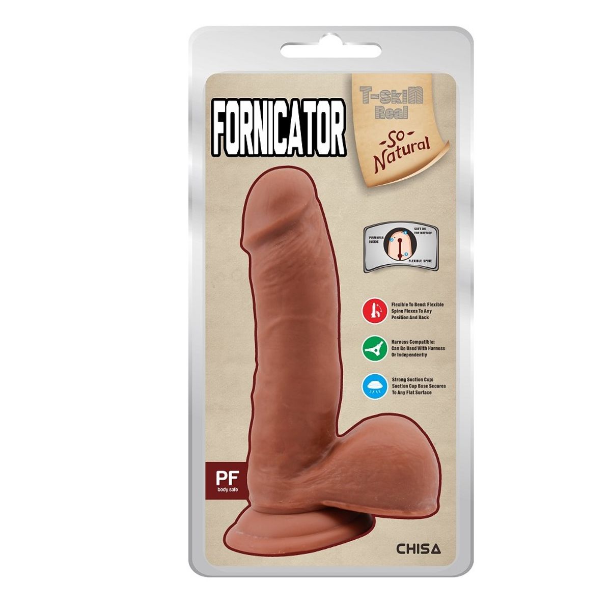 CHISA - Dildo Realista Fornicator 19 cm x Ø 4 cm Consolador Articulado