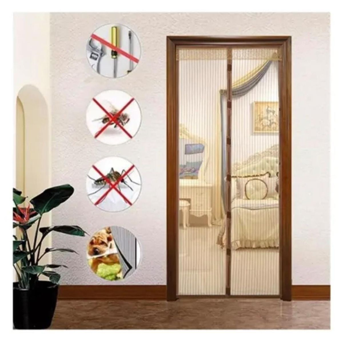 GENERICO - CORTINA DE MALLA IMANTADA ANTI MOSQUITO