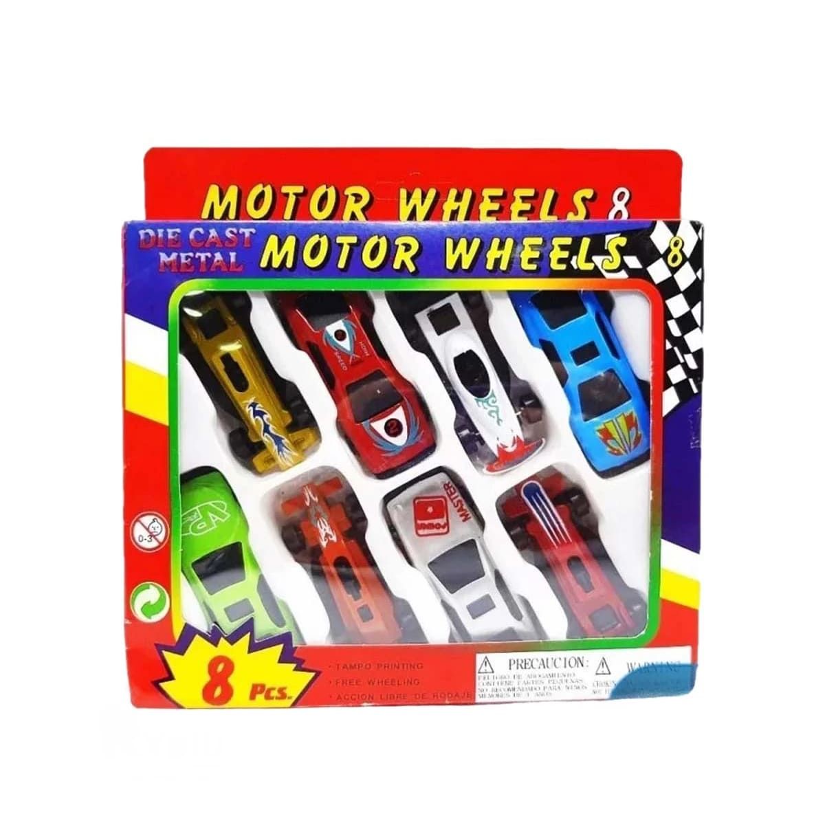 GENERICO - Pack4 Carritos de Juguete en Metal 8 Piez Y+Regalo Stickers