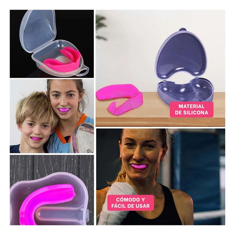 GENERICO - Pack6 Dentadura de Deporte en Rosado Y+Regalo Stickers