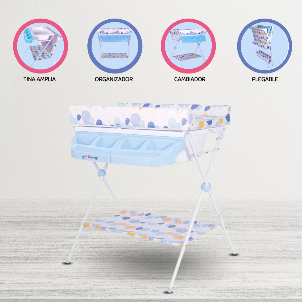 EBABY - Bañera Plegable para Bebé «MAXI 830» Light Blue