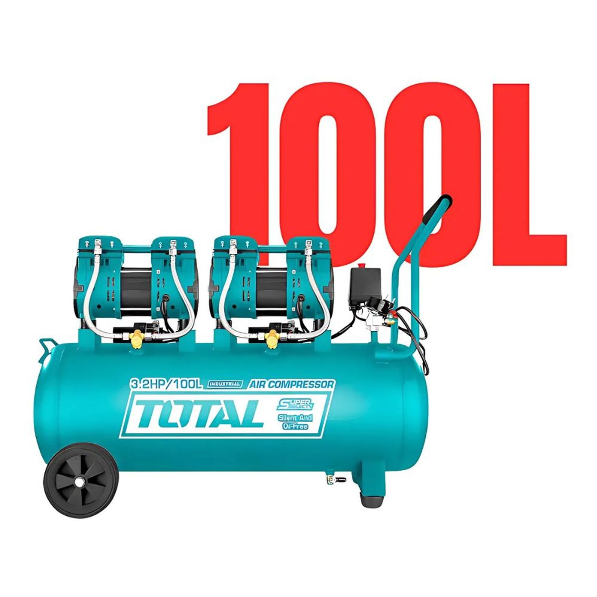 TOTAL TOOLS - Compresora Oil Free Silenciosa 100L 3 25HP TOTAL