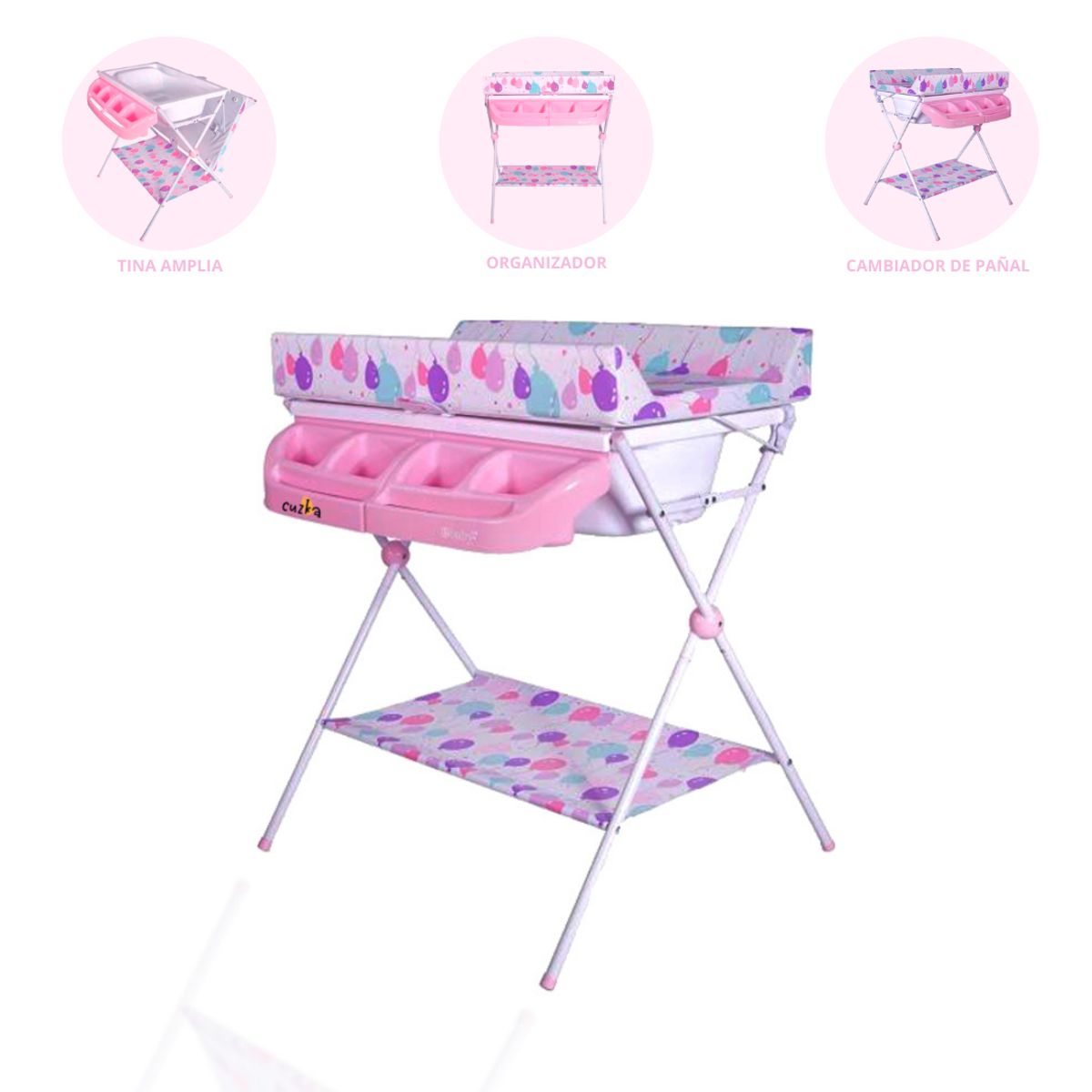 EBABY - Bañera Plegable para Bebé «MAXI 830» Pink