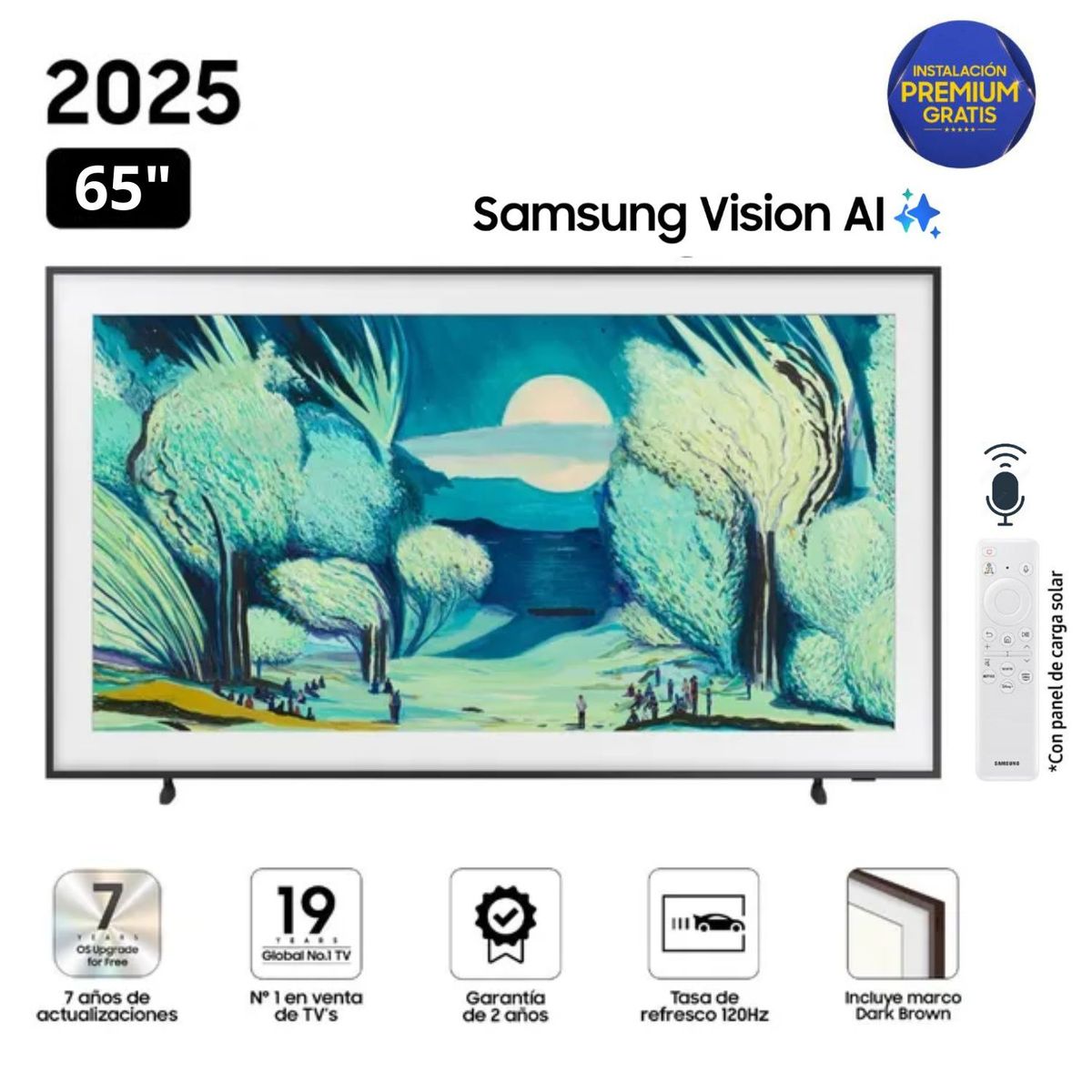 SAMSUNG - Televisor Samsung The Frame 65" Qled 4k Vision AI Smart TV QN65LS03F - Nuevo 2025