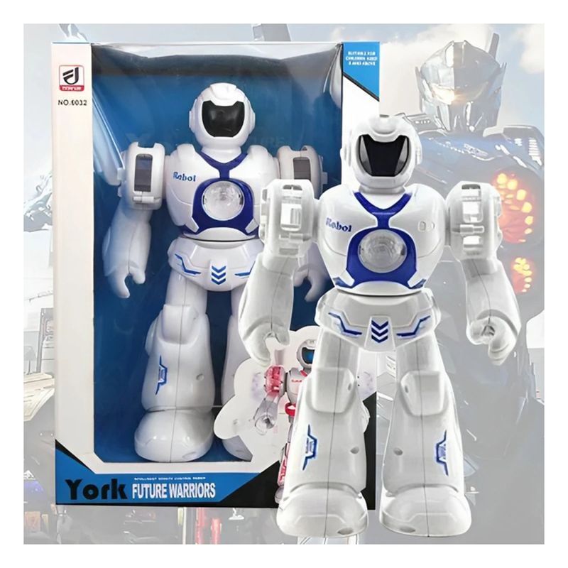 GENERICO - Pack4 Robot Automatico con Luz Sonido Azul Y+Regalo Agendita