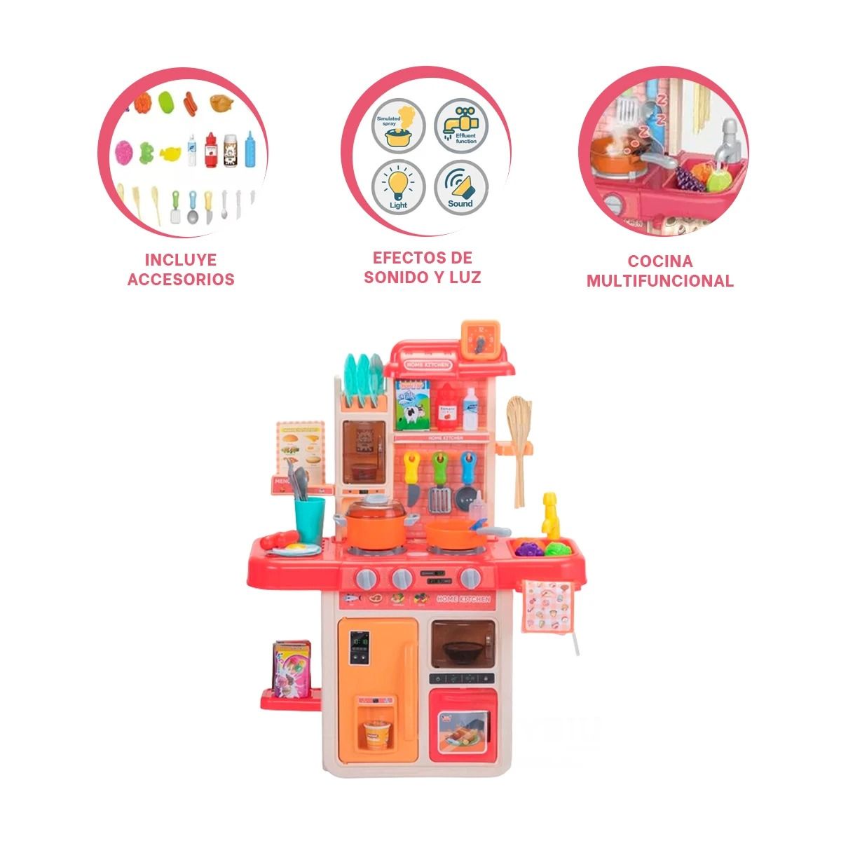 RYBIU IMPORT - Pack2 Cocina 42 Piezas en Multicolor Y+Banderitas Adhesivas