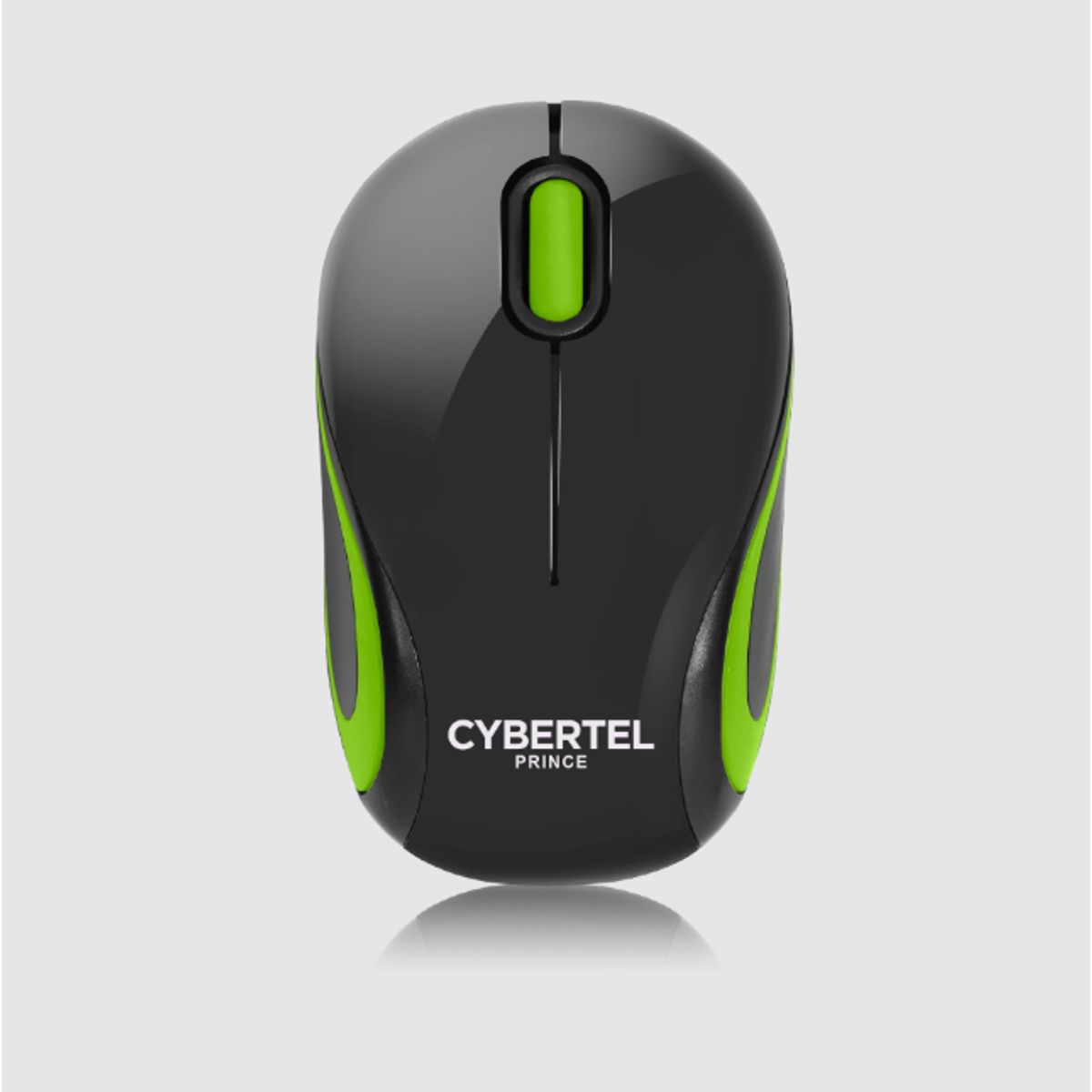 CYBERTEL - Mouse Oficina Inalámbrico1000DPI Negro y Verde Cybertel Prince CYBM300