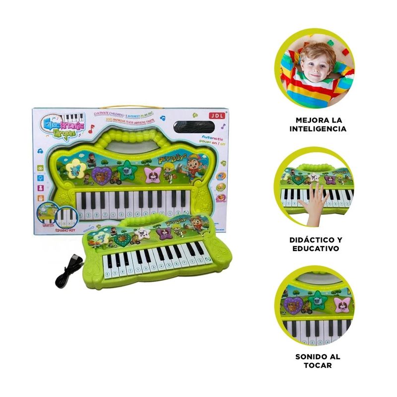 GENERICO - Pack2 Piano que Sirve para Niñas en Verde Y+Regalo Stickers