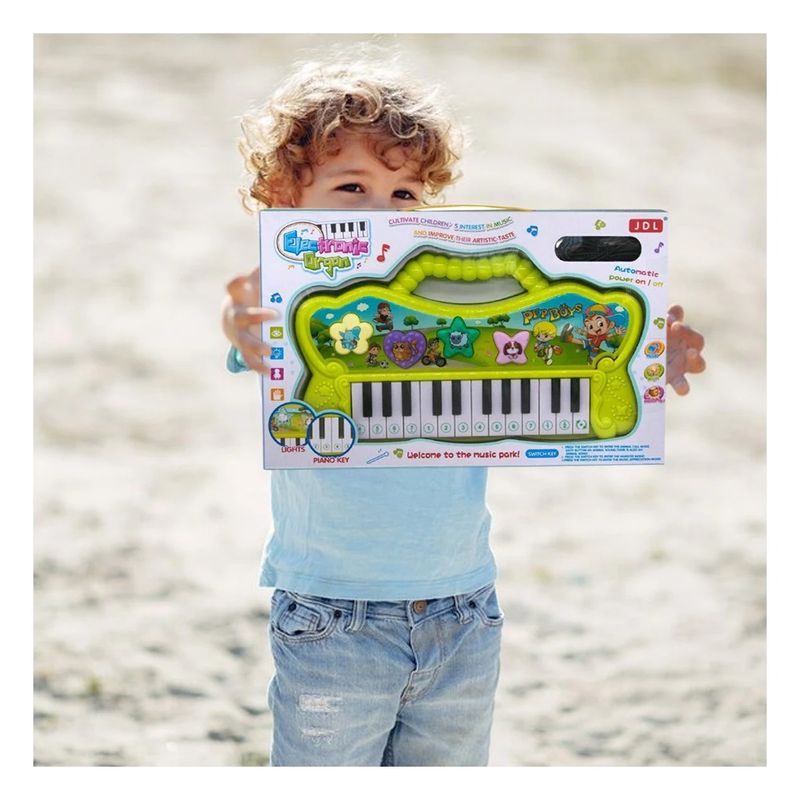 GENERICO - Pack4 Teclado con Efecto de Sonido Verde Y+Ligas de Regalo