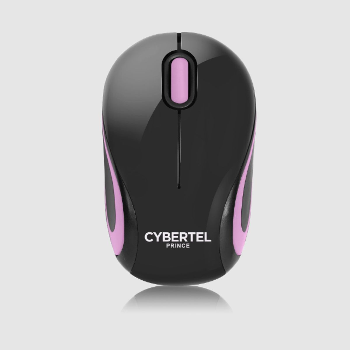 CYBERTEL - Mouse Oficina Inalámbrico Negro y Rosado Cybertel Prince CYB M300