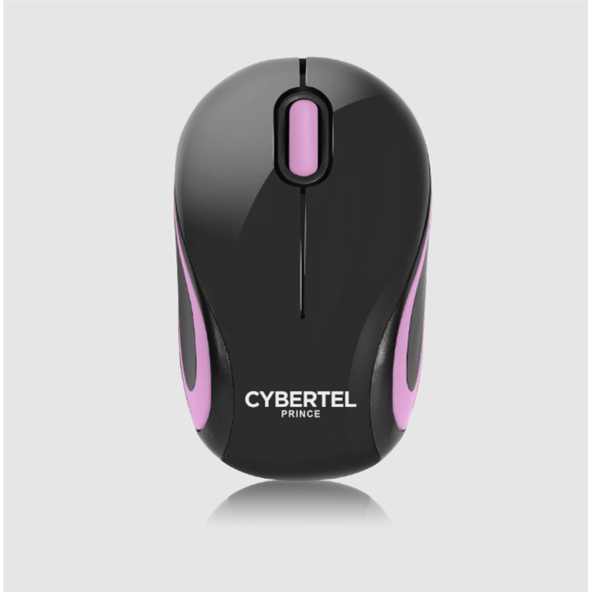 CYBERTEL - Mouse Oficina Inalámbrico Negro y Rosado Cybertel Prince CYB M300