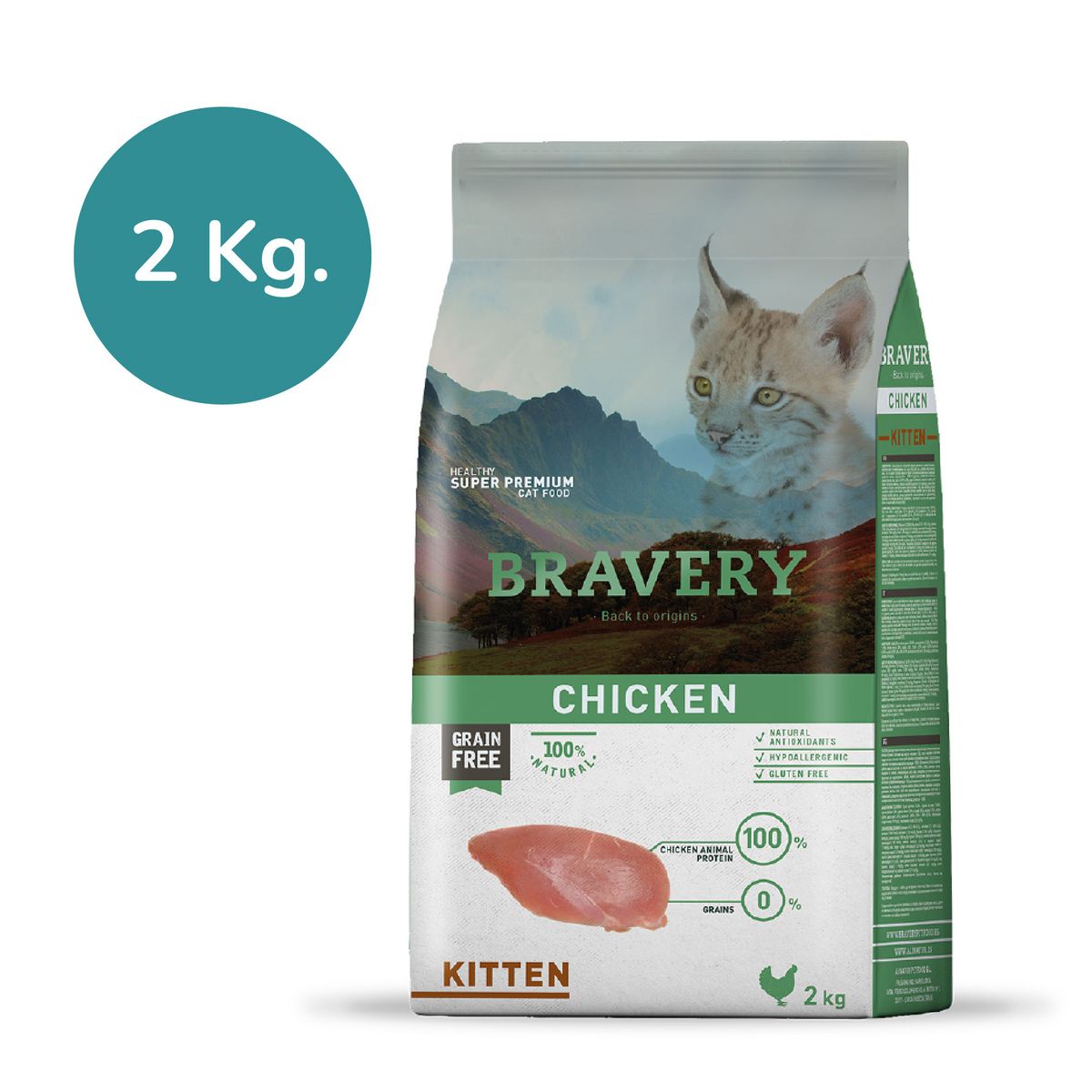 BRAVERY - Bravery Kitten  Pollo 2kg