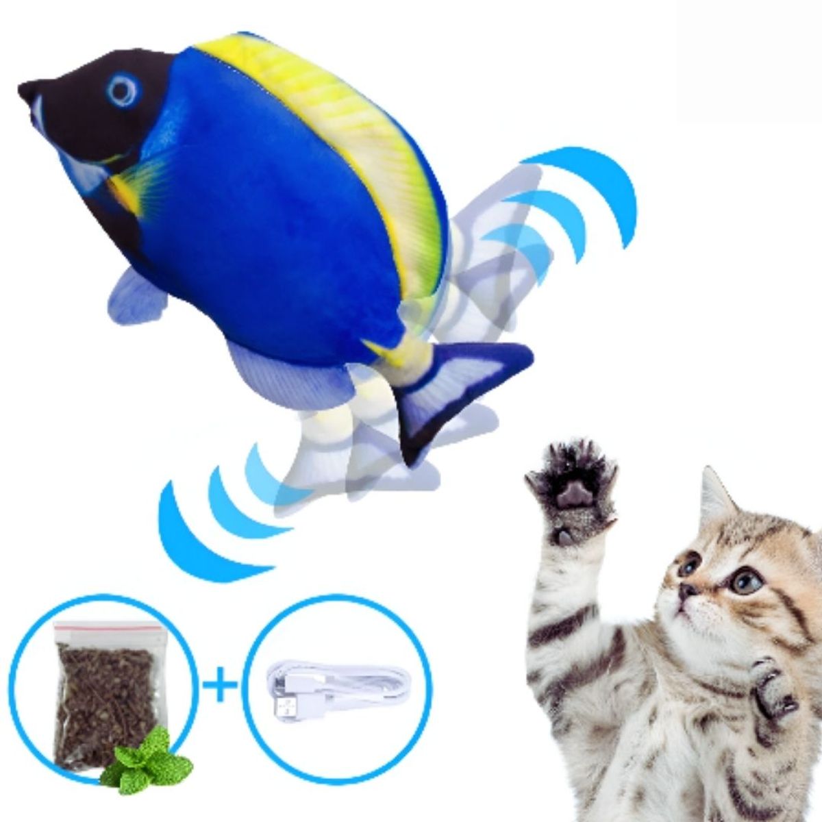GENERICO - Pescado Electrónico con Sensor Movimiento para Gato MODELO 3