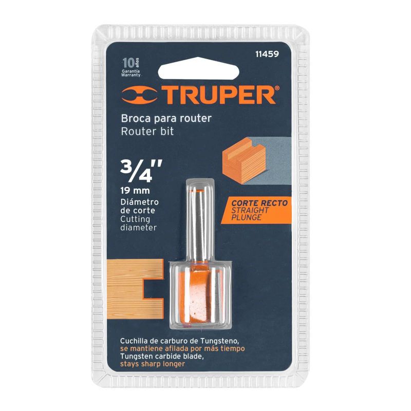 TRUPER - Fresa recta 2 filos 34 Truper - 11459