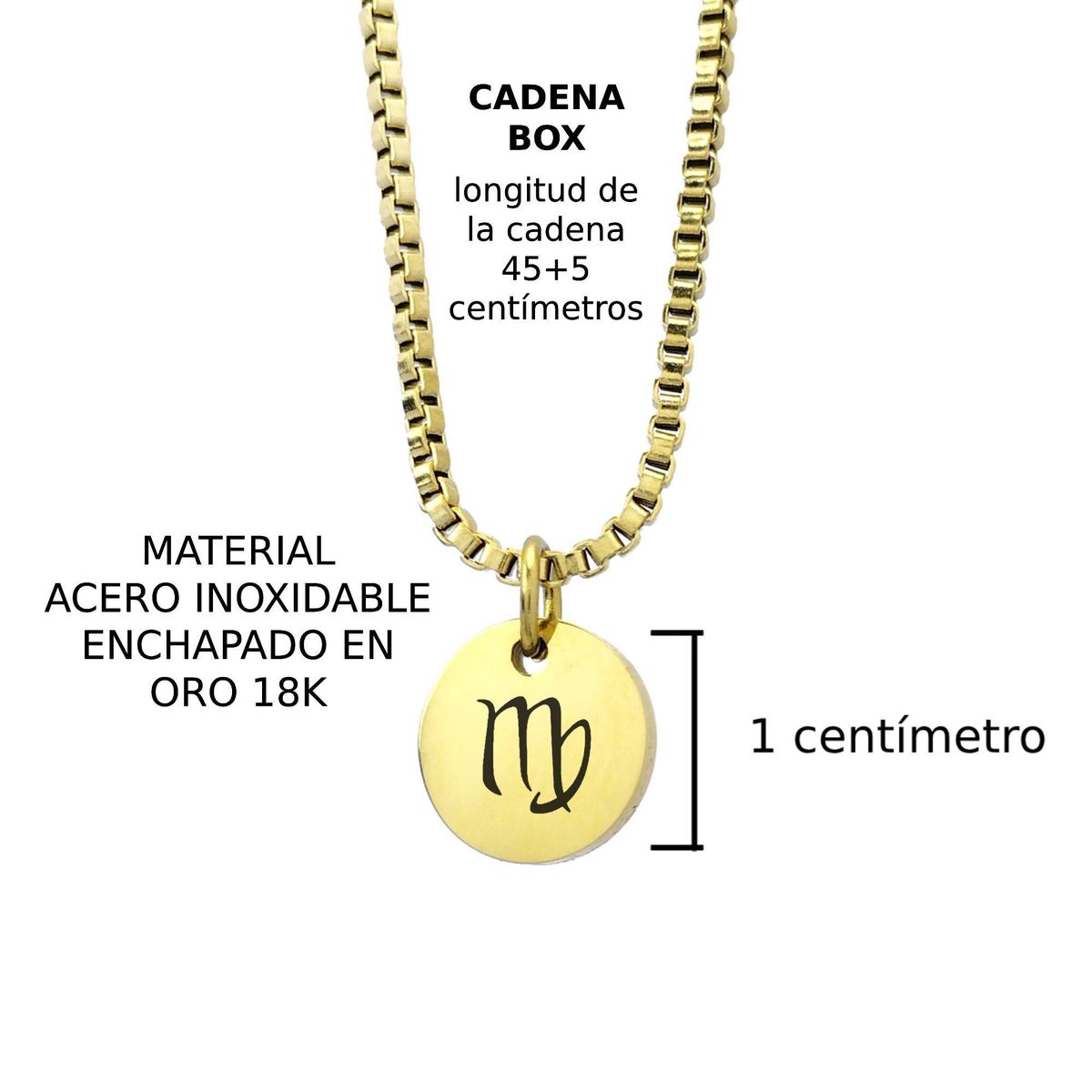 GENERICO - Collar Signo Virgo Dorado Enchapado en Oro 18k para mujer