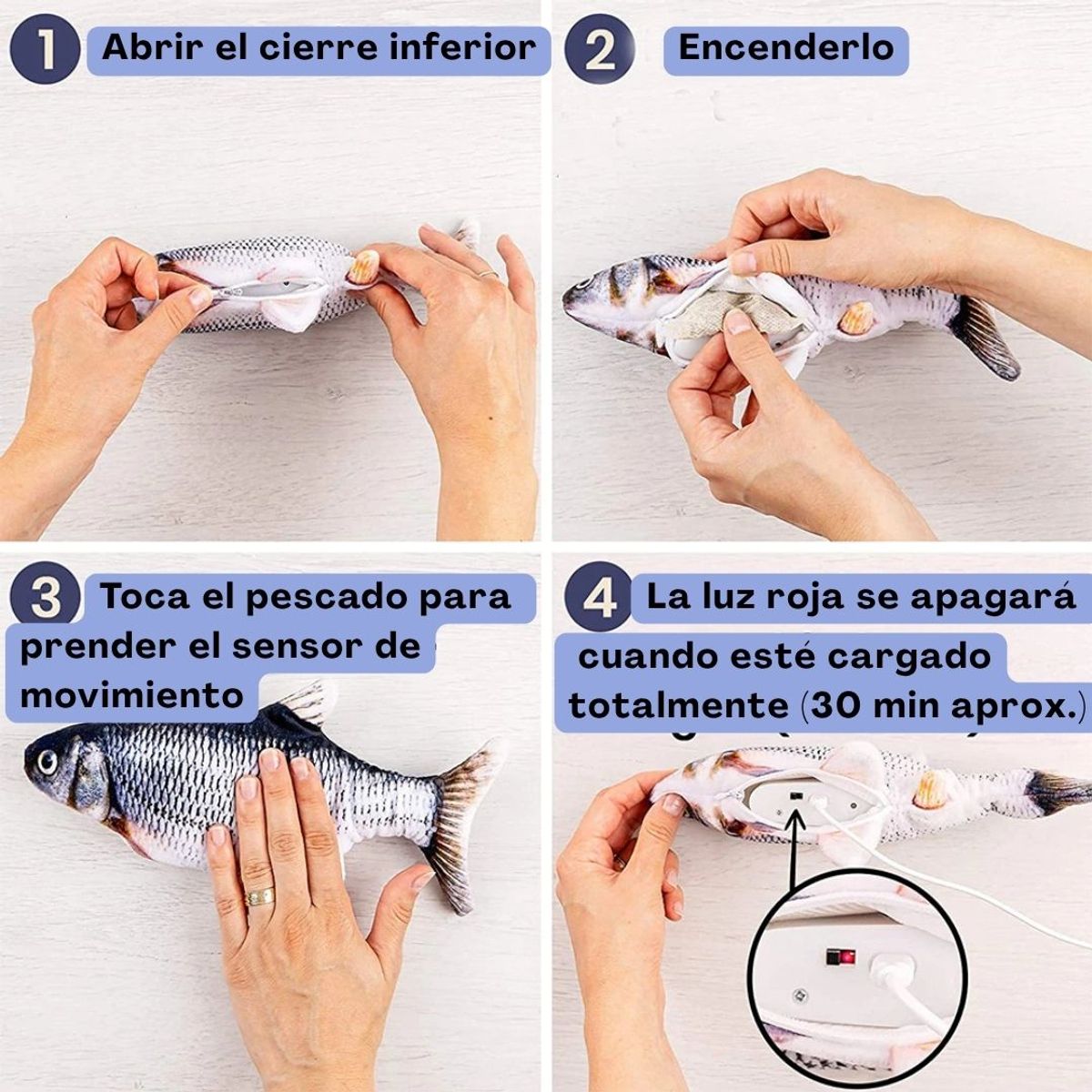 GENERICO - Pescado Electrónico con Sensor Movimiento para Gato MODELO 6