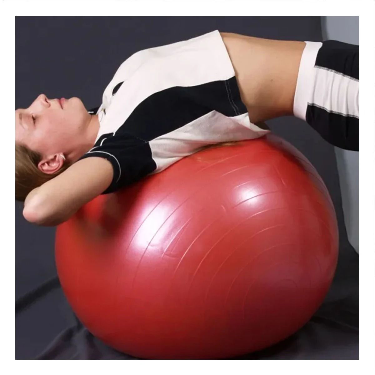 GENERICO - Pack2 Pelota de Yoga de 75cm Rojo Y+Regalo Stickers