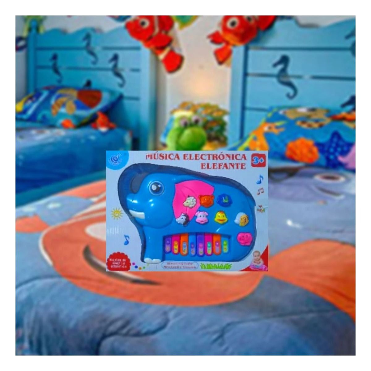 GENERICO - Pack4 Piano Elefante para Niños en Celeste Y+Regalo Agendita