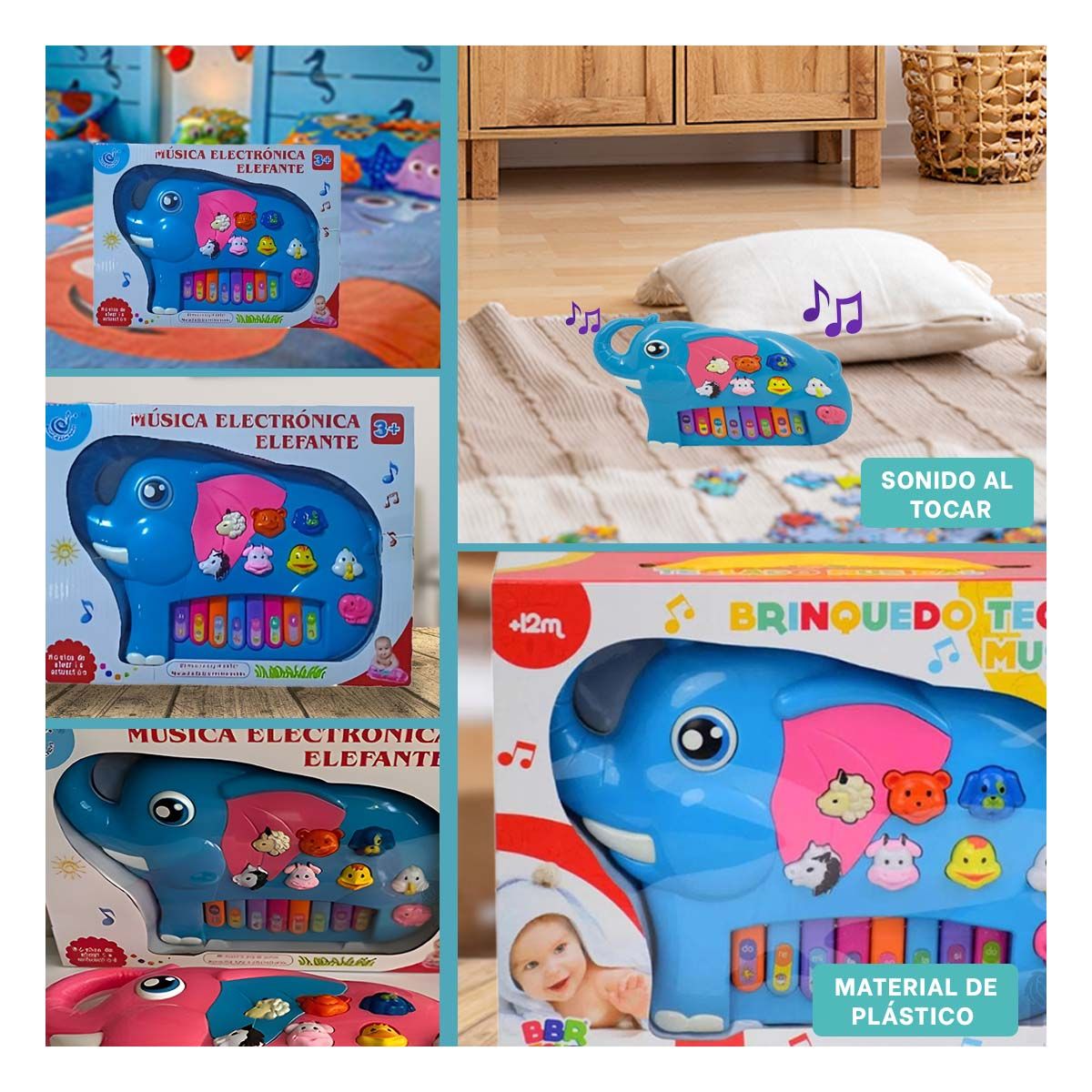 GENERICO - Pack6 Instrumento para Niña en Celeste Y+Regalo Stickers