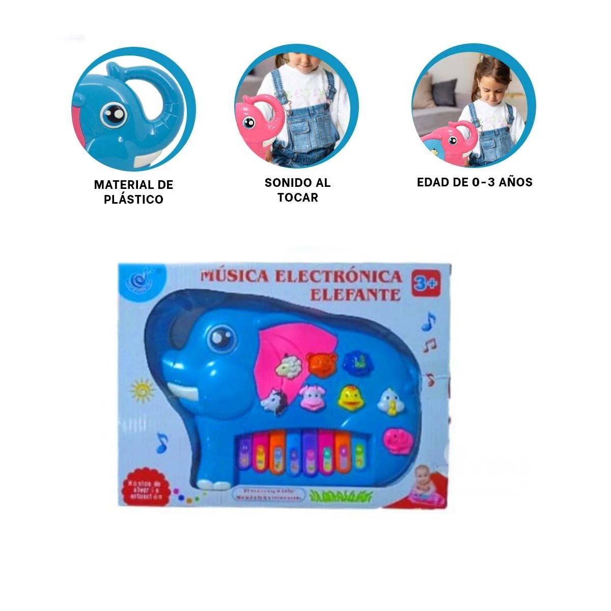 GENERICO - Pack12 Teclado Infantil con Sonido en Color Celeste