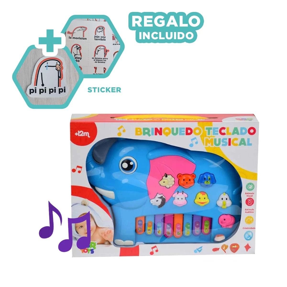 GENERICO - Pack12 Instrumento Melodico en Tono Celest Y+Regalo Stickers