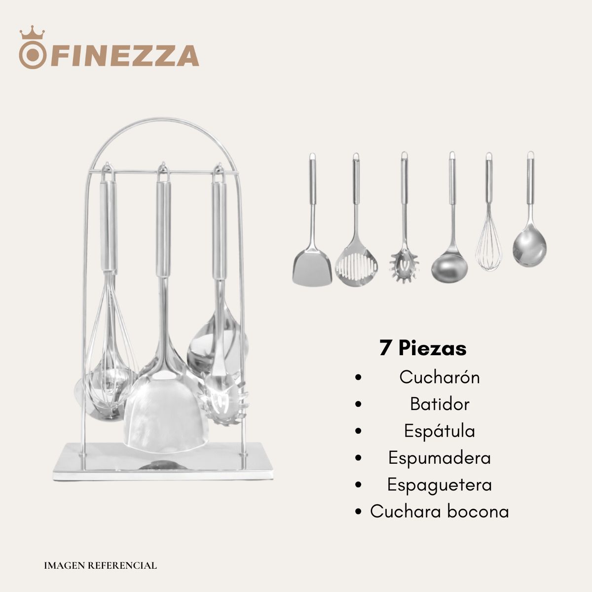 FINEZZA - Juego de Utensilios Finezza 7 Piezas FZ-8002