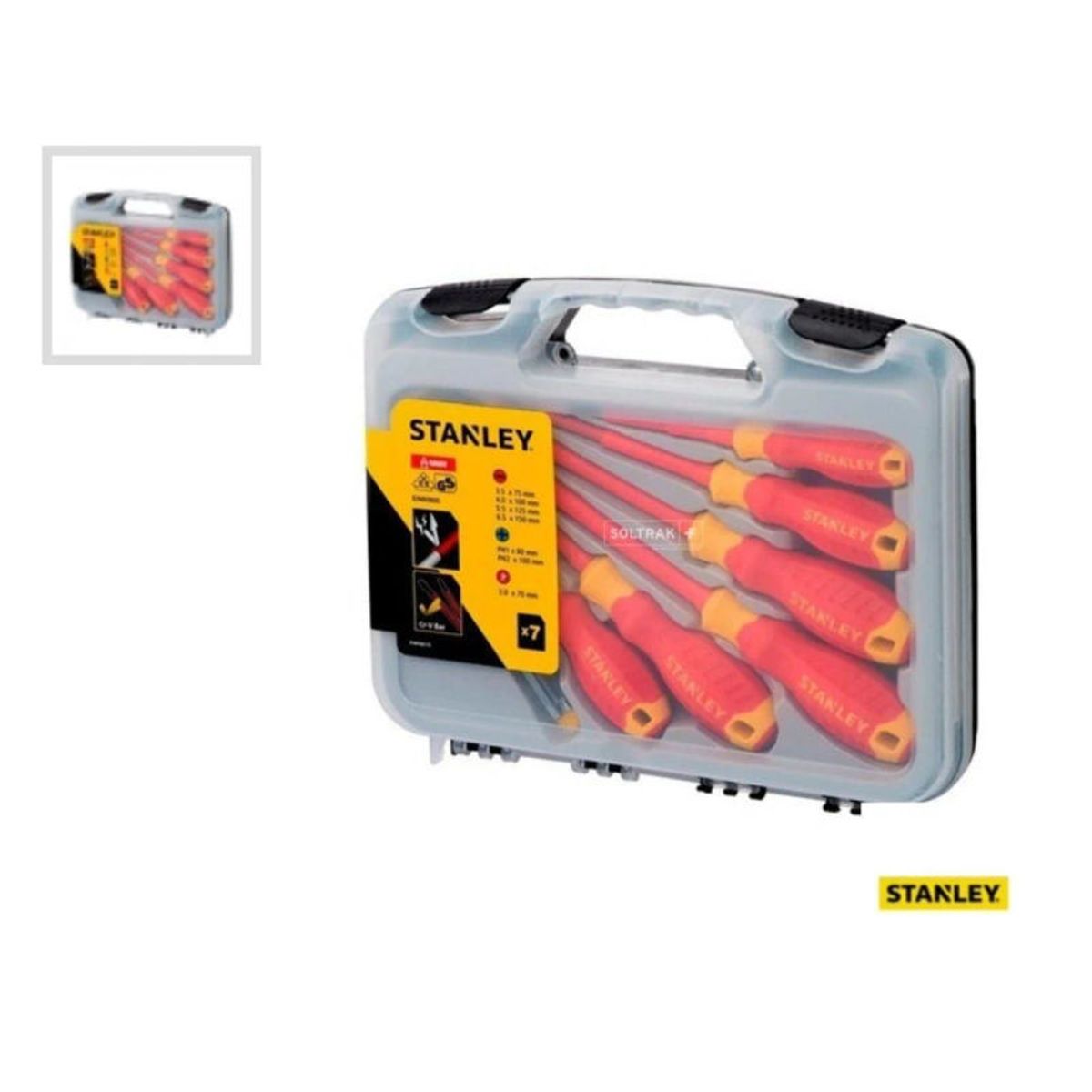 STANLEY - Juego 7 Destornilladores Aislados De 1000v Stanley STMT60175-LA