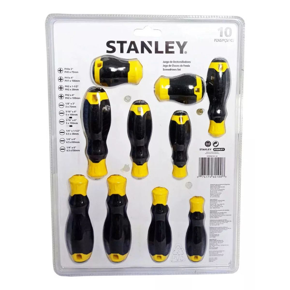 STANLEY - Juego De Destornilladores De 10pcs STANLEY - STMT66676-840