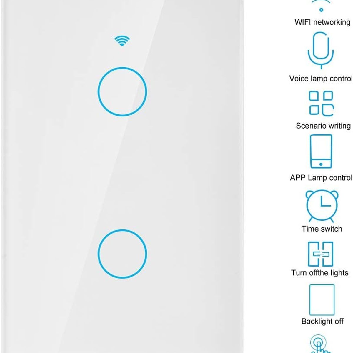 OEM - Interruptor Inteligente Wifi Smart Pared Alexa Google Home WS-US-2C