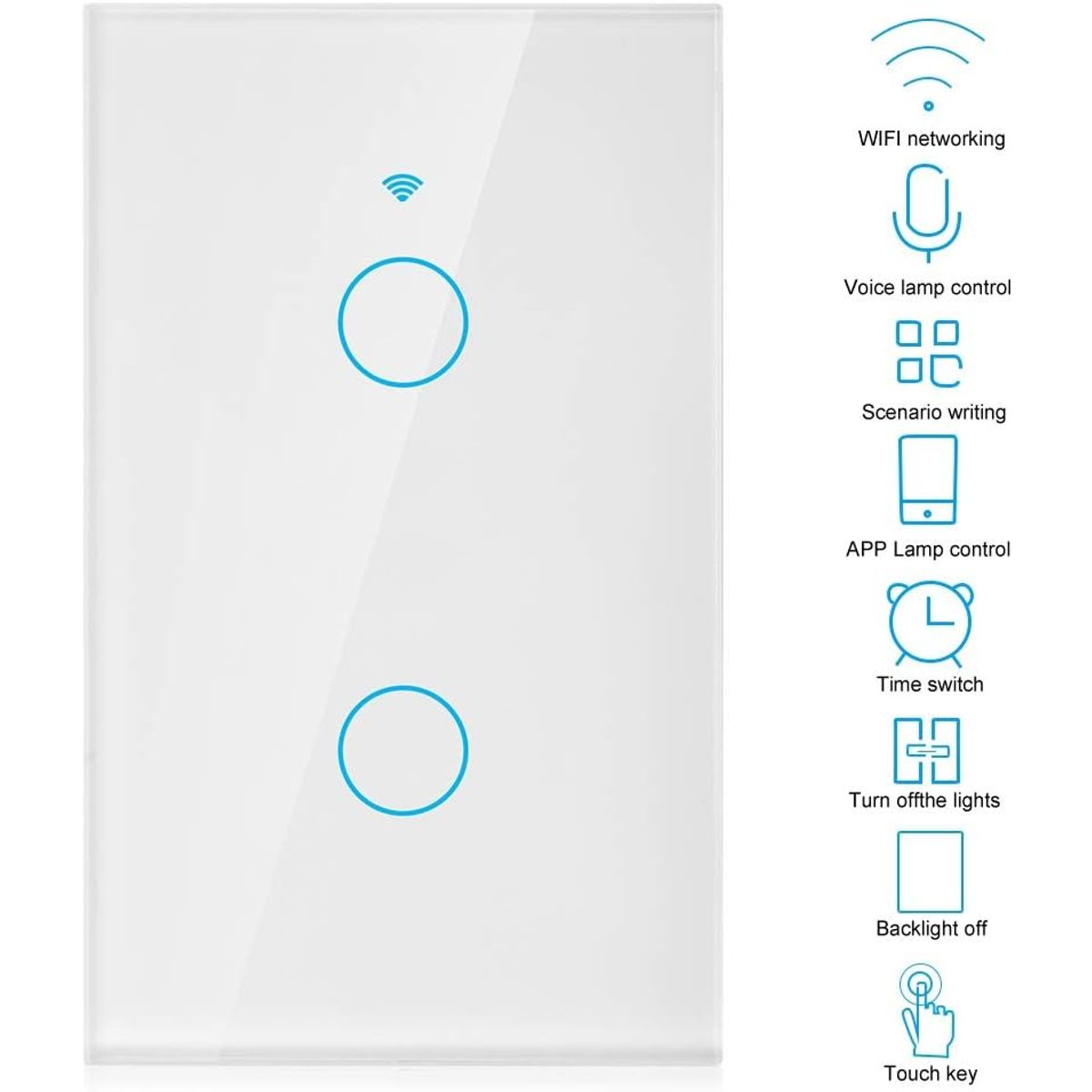 OEM - Interruptor Inteligente Wifi Smart Pared Alexa Google Home WS-US-2C