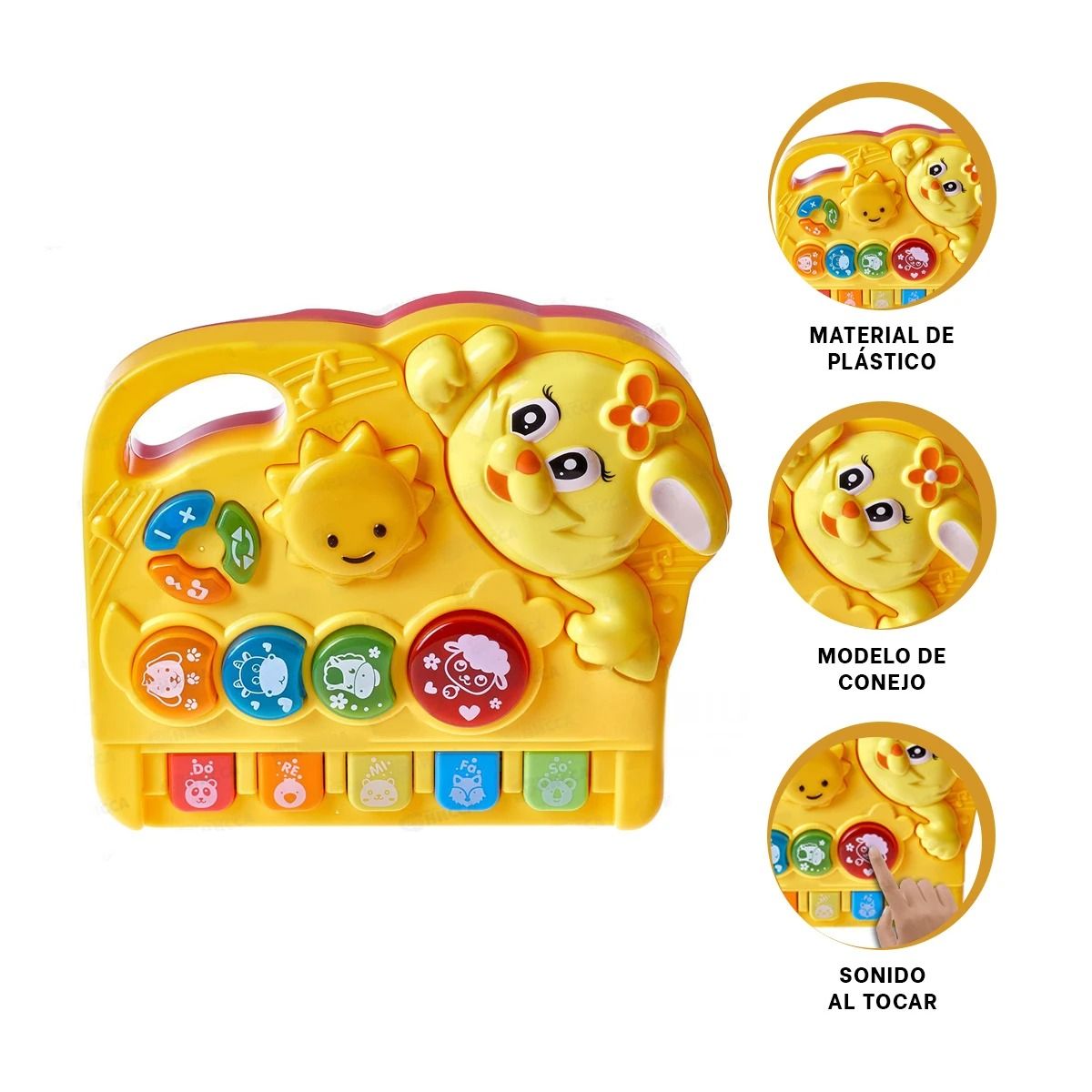 GENERICO - Pack6 Piano Didactico para Niños Y+Banderitas Adhesivas