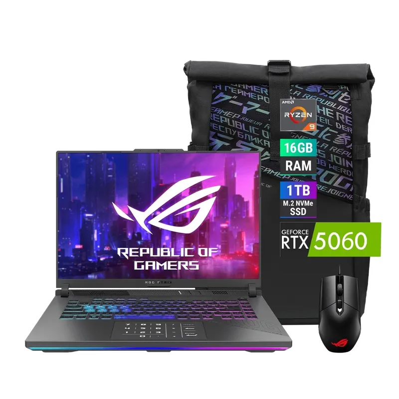 ASUS - Laptop ROG Strix G16 R9 16GB RAM 1TB SSD RTX 5060 8GB W11