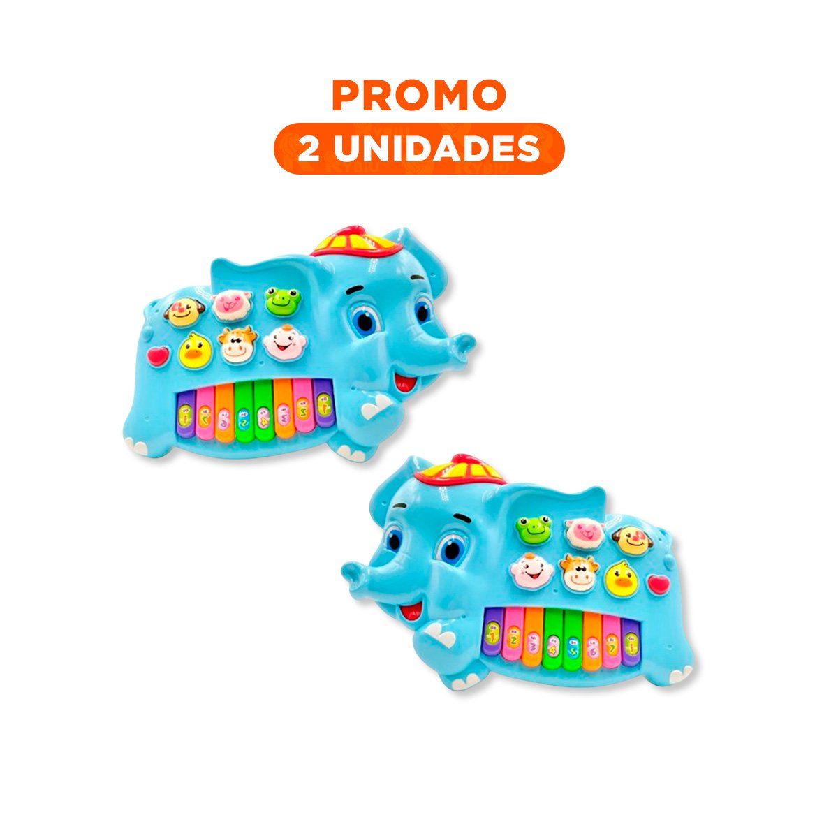 GENERICO - Pack2 Piano Modelo de Elefante con Gorro en Color Celeste