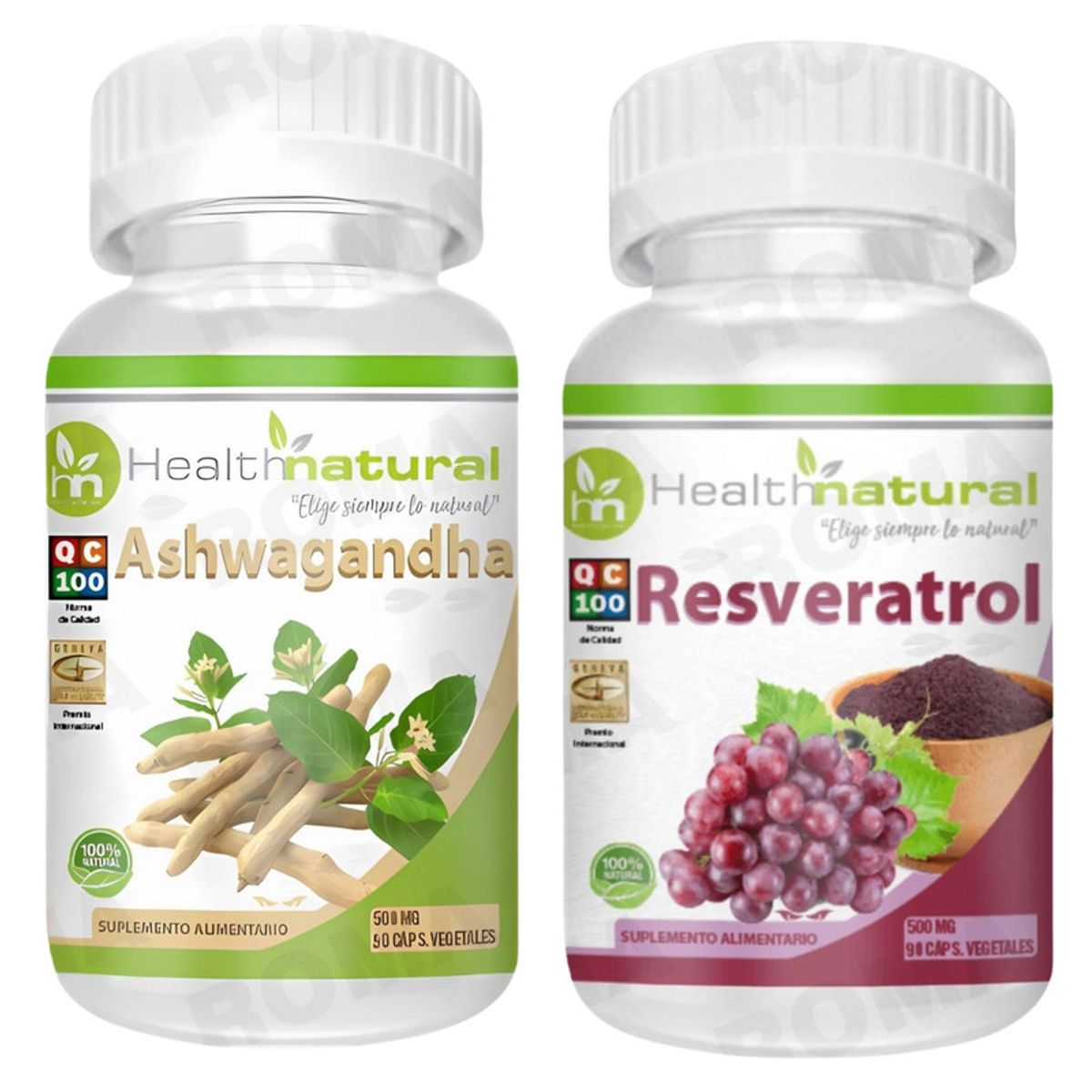 HEALTHNATURAL - ASHWAGANDHA HEALTHNATURAL 500MG + RESVERATROL HEALTHNATURAL 500MG