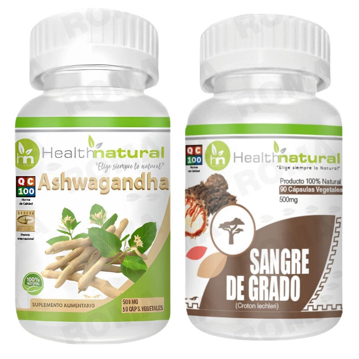 HEALTHNATURAL - ASHWAGANDHA HEALTHNATURAL 500MG + SANGRE DE GRADO HEALTHNATURAL 500MG