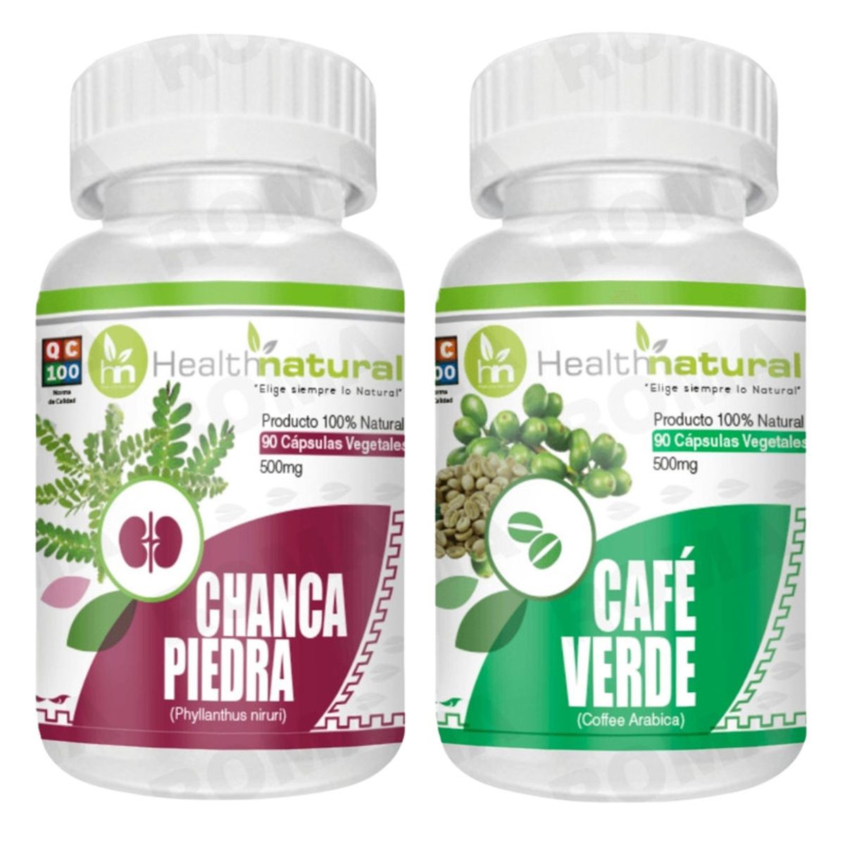 HEALTHNATURAL - CHANCA PIEDRA HEALTHNATURAL 500MG + CAFÉ VERDE HEALTHNATURAL 500MG