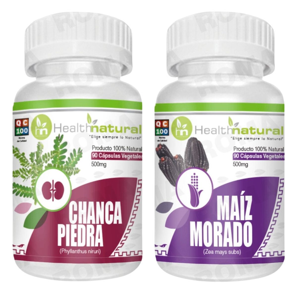 HEALTHNATURAL - CHANCA PIEDRA HEALTHNATURAL 500MG + MAIZ MORADO HEALTHNATURAL 500MG