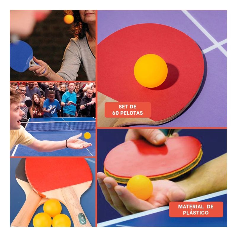 GENERICO - Pack6 Pelotas de Ping Pong Anaranjadas Y+Regalo Stickers