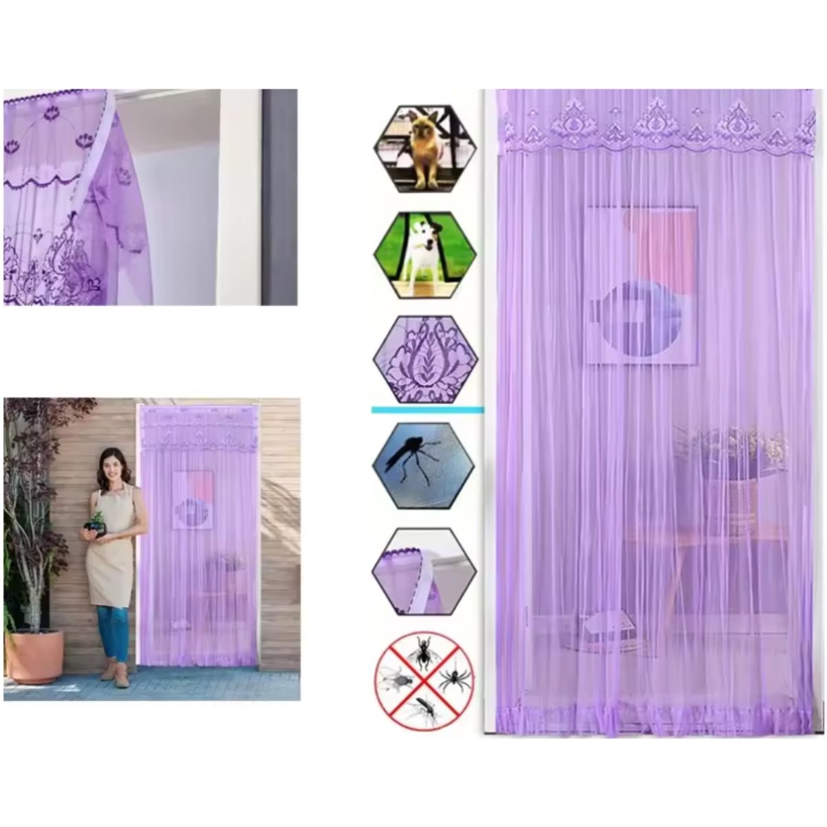 INSPIRA - Cortina Mosquitera con Pega-Pega 100x200 cm