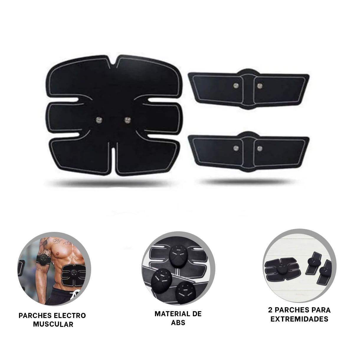 GENERICO - Pack4 Parche Masajeador de 3pzs Negro Y+Banderitas Adhesivas