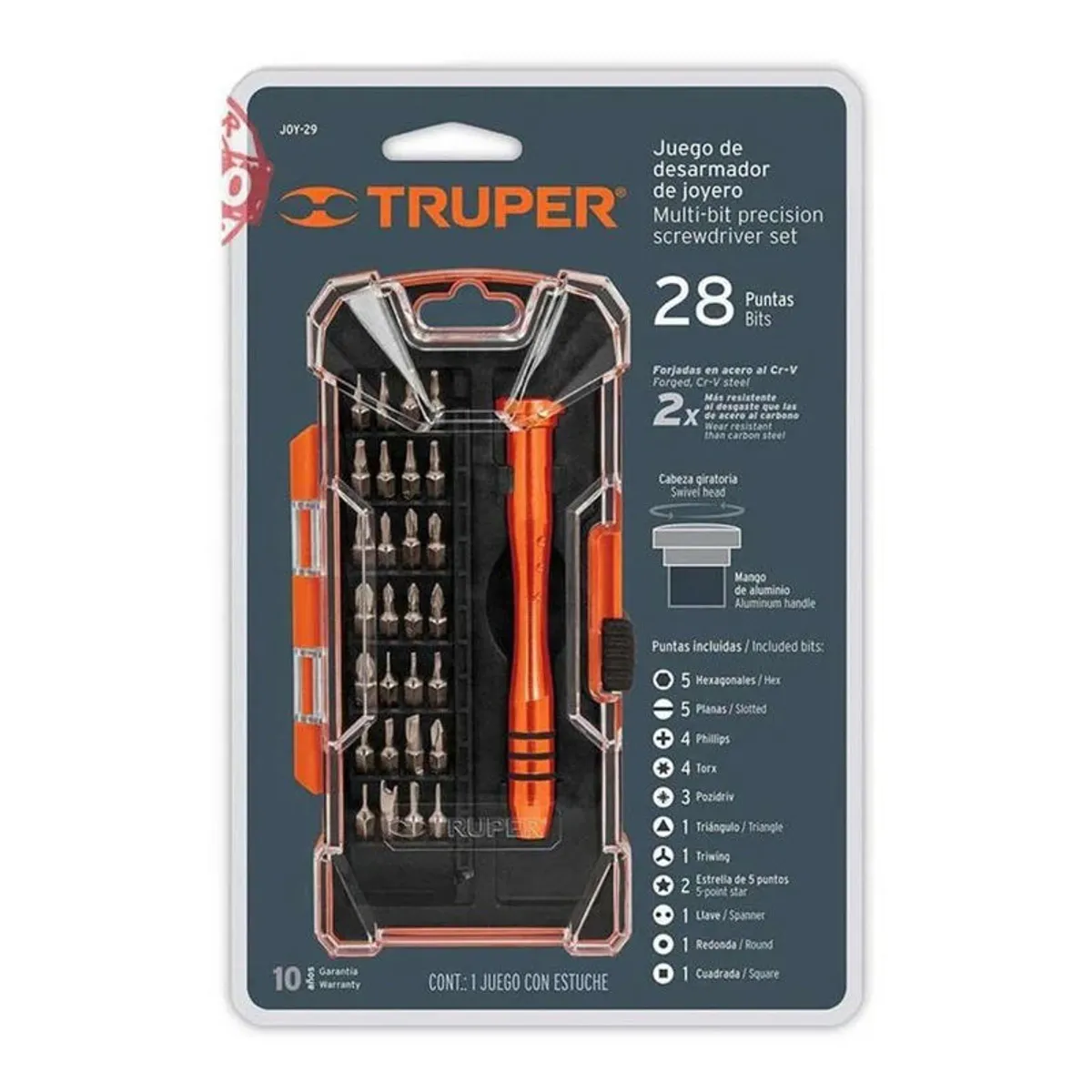 TRUPER - Desarmador de precisión con 28 puntas intercambiables Truper - 14160